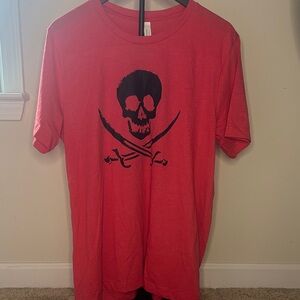 Bella Canvas Red Skull Graphic Men's T-Shirt Size Large